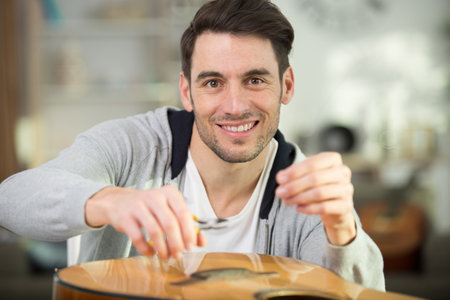 lute maker shop and classic music instrumentsの写真素材