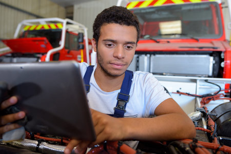 engineering man using a tablet pc