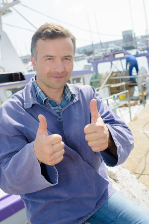 a man on the seaport