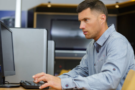 portrait of computer engineer at work
