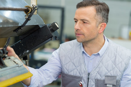 professional cutting machine worker