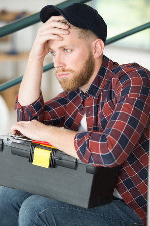 upset construction worker