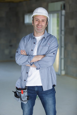 portrait professional engineer at construction site