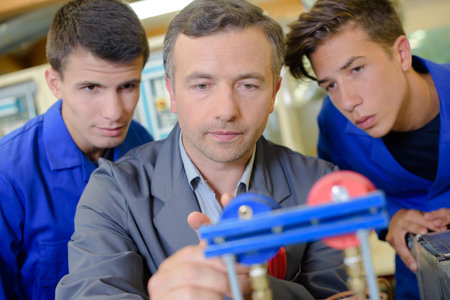 apprentices during an electrical course - craft class