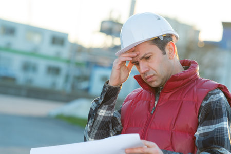 stressed worker outdoors