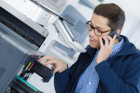 man working in office