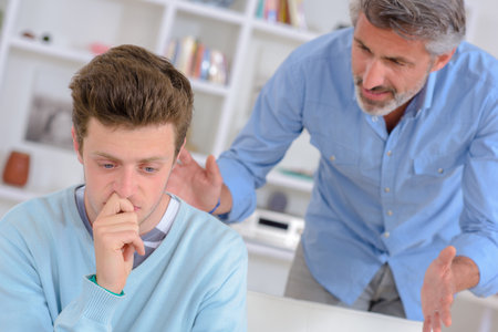 Argument between father and sonの写真素材