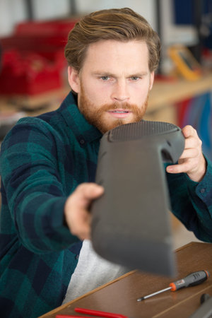 welding car bodyworker repairing car bodyの写真素材