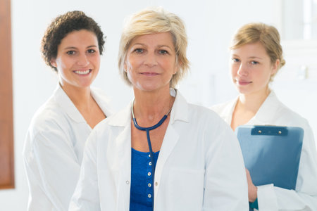 portrait of doctors on whiteの写真素材