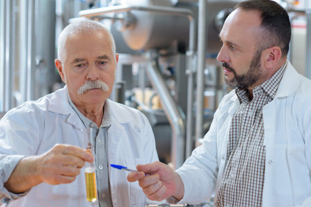 beverage company workers doing research