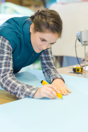 sharp cutter in womans hand