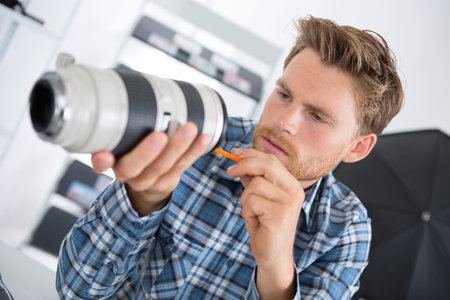 concept of lens and protectionの写真素材