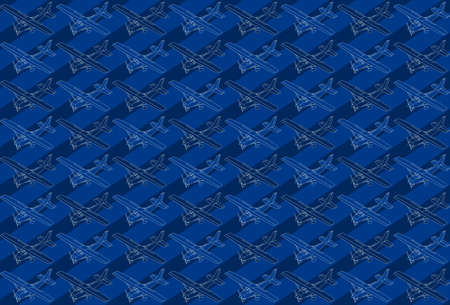 detailed illustration of a isometric pattern of a little plane.のイラスト素材