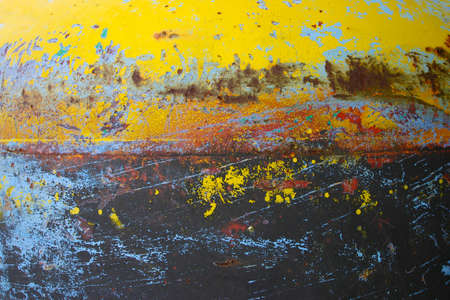 Metal texture in yellow and brownの写真素材