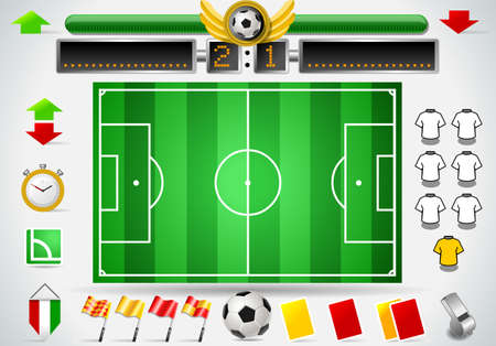 Info Graphic Set of Soccer Field and Iconsのイラスト素材