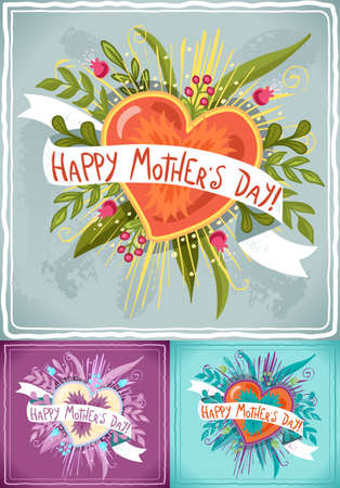 Detailed illustration of a Heart with Banner in Three Colors Illustration in with color space in RGB Where possible, the objects have been grouped to make it easily editable or hidden This image has transparent forms in the figures のイラスト素材