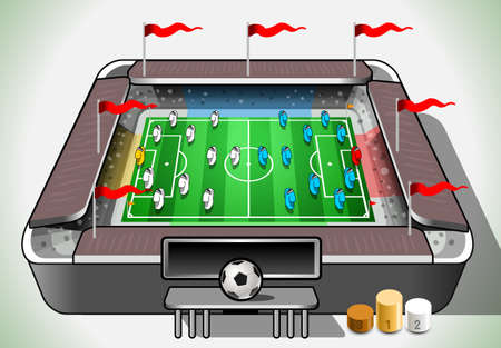 Detailed illustration of a Info Graphic Stadium with Player Placeholderのイラスト素材