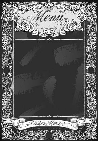 Detailed illustration of a Vintage Blackboard for Restaurant Menuのイラスト素材