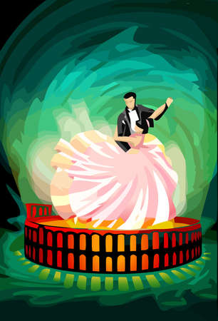 Detailed illustration of a Ballroom Dancing Couple on Magic Arenaのイラスト素材