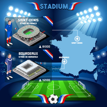 France stadium infographic Saint Denis Stade de France and Bordeaux. France stadium Icon. France stadium Jpg. France stadium illustration. France stadium drawing. France stadium vector Eps object.