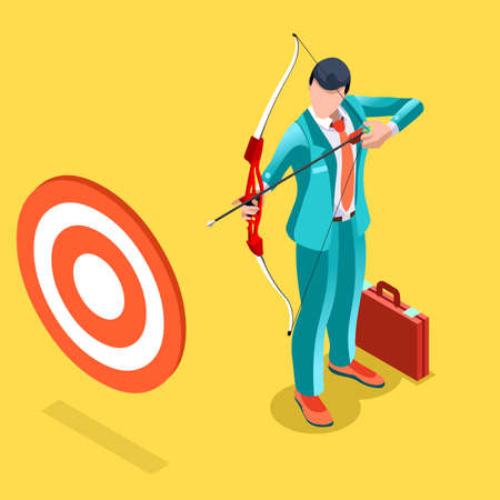 Business concept infographic vector design. Businessperson 3D character flat ambitious man. Job ambition changing role. Winning Startup group training goal setting and team management illustrationのイラスト素材