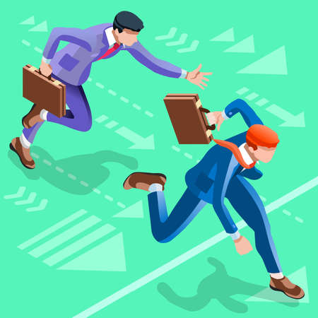 Business concept infographic vector design. Businessperson 3D character flat ambitious man. Career ambition changing role. Winning Startup group training goal setting and team management illustrationのイラスト素材