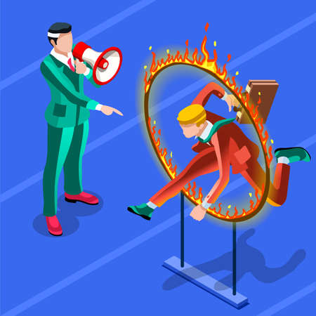 Business concept infographic vector design. Businessperson 3D character flat ambitious man. Job ambition changing role. Winning Startup group training goal setting and team management illustrationのイラスト素材