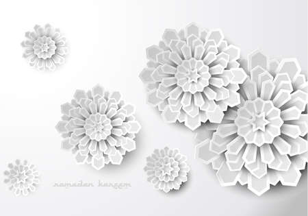 Paper graphic of islamic geometric art. Ramadan Kareem background with Islamic decorations.のイラスト素材