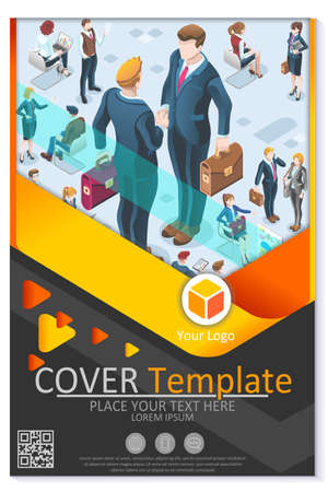 Financial newsletter annual report or proposal vector clean blue template plain modern design for freelance or consultant professionalsのイラスト素材