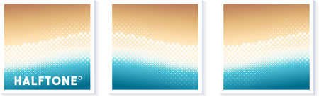 Halftone texture vector wave illustrationのイラスト素材