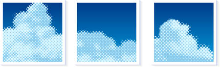 Halftone texture vector cloud illustrationのイラスト素材