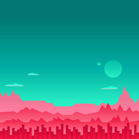 Arcade game background Mars space environment vectorのイラスト素材