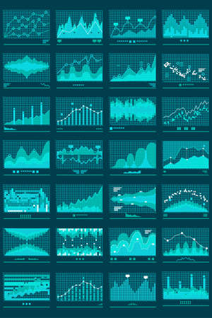Illustration of a Business data report financial charts.のイラスト素材