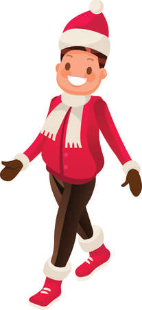 Christmas family dad illustrationのイラスト素材