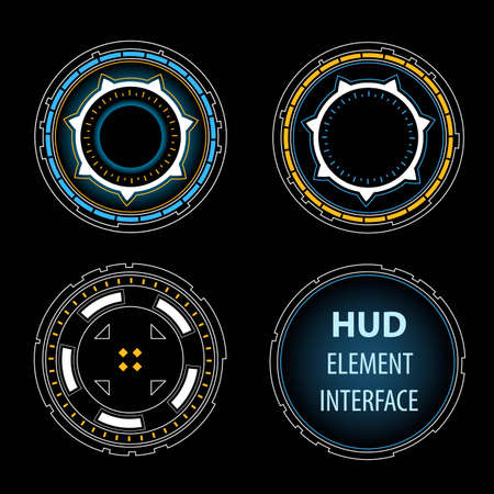 Abstract future, concept vector futuristic white virtual graphic touch user interface HUD. Hologram.のイラスト素材