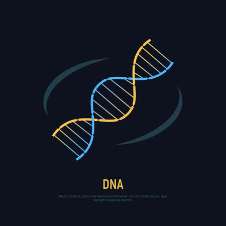DNA helix icon. Concept symbol of biochemistry and nanotechnology.のイラスト素材