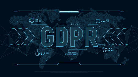 General Data Protection Regulation. Modern futuristic background for GDPR with polygons connection...