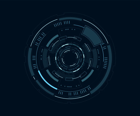 Circular hud element. Futuristic technology target hologram. UI touchscreen user interface or vr and...