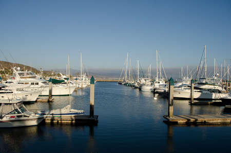 ENSENADA, BAJA CALIFORNIA, MEXICO- MARCH 21, 2015: View of a yacht club in a sunny day in Ensenada, Baja California, Mexico.のeditorial素材
