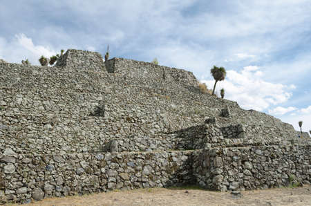 CANTONA, PUEBLA, MEXICO- FEBRUARY 3, 2018: View of ruins in Cantona, a Mesoamerican archaeological site in Mexico. It is located in the state of Puebla, on the border with Veracruz.のeditorial素材