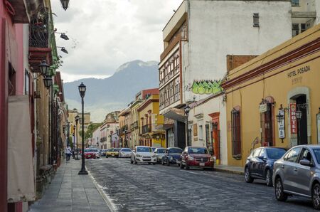 OAXACA, OAXACA, MEXICO- DECMBER 2, 2018: Street view in Oaxaca Mexico on December 2, 2018. Oaxaca is the capital and largest city of the Mexican state of the same name.のeditorial素材