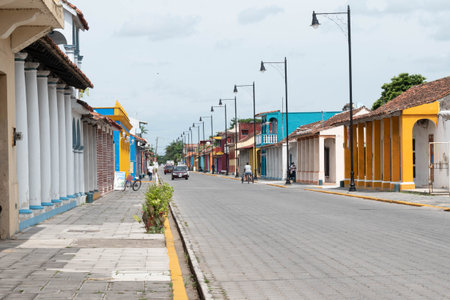 TLACOTALPAN, VERACRUZ, MEXICO- AUGUST 21, 2021: Street view of mexican colonial town Tlacotalpan...