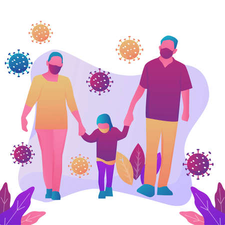 Illustration Vector Graphic of COVID-19. Suitable for web design, ui/ux, etcのイラスト素材