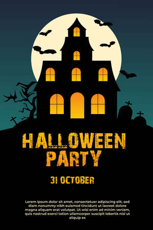 Halloween Party invitation template. vector illustrationのイラスト素材