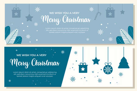 set of christmas banner vector illustrationのイラスト素材