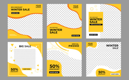 Modern promotion square web banner for social media mobile appsのイラスト素材