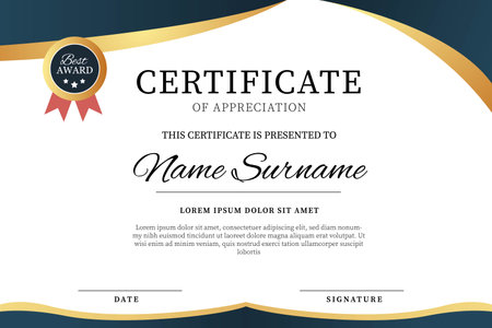 Creative Certificate of Appreciation Award Templateのイラスト素材