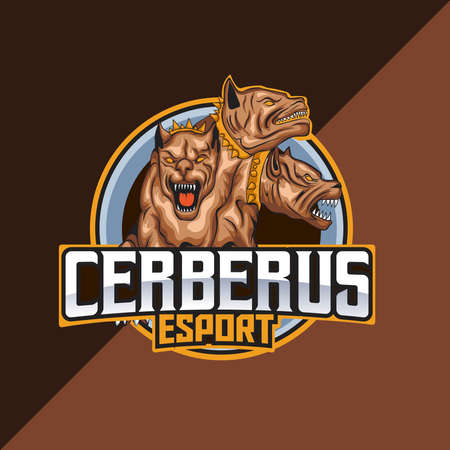 Cerberus mascot logo templateのイラスト素材