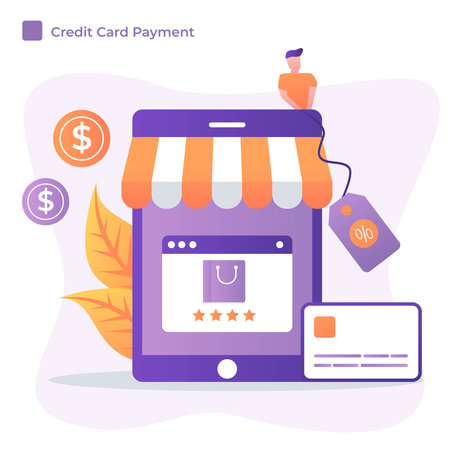 Illustration vector graphic of Credit Card payment in flat design styleのイラスト素材