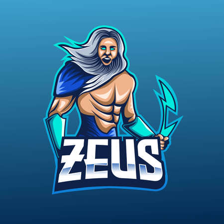God Zeus mascot logoのイラスト素材